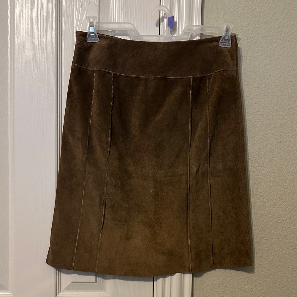 Vintage Ann Taylor Suede Brown Skirt - size 4